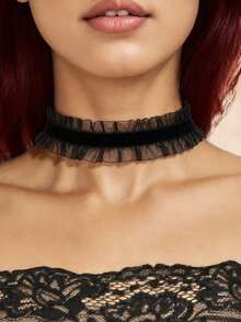 Casual Sexy Chokers Necklace For Party Wear - Black - View 1