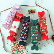 12pcs/Set, 3 Styles Candy‑Shaped Gift Boxes With Snowman, Santa Claus And Reindeer Patterns. Suitable For Halloween And Christmas, Creative Gift Packaging, Cute Party Gift Containers. - Multiple Styles - View 4