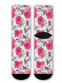 Cool 360° Printed Men's Socks - Streetwear Socks,Retro Floral,Painting Style Flowers,Colorful,Funny Socks, Fit Daily, Holiday & Party Occasions - Multicolor - View 5