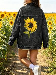 Jaket Denim Serbaguna HAPPY GIRL untuk Wanita, Cocok untuk Musim Semi, Gugur, dan Musim Dingin, Nyaman untuk Perjalanan Santai, Liburan, Sehari-hari, dan Pakaian Bandara. - Grey - View 2