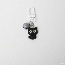 1pc Random Cute Funny Creative Black & White Bell Cat Keychain/Bag Charm, Small Gift For Friends, Unisex Daily Decor Party Outdoor Festival - Black and White - View 4