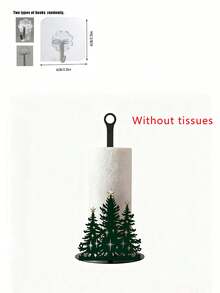 Christmas Theme Vertical Kitchen Paper Towel Holder, Santa Claus/Christmas Tree Design Holiday Home Decor Countertop Paper Towel Storage Rack - Multicolor - View 10