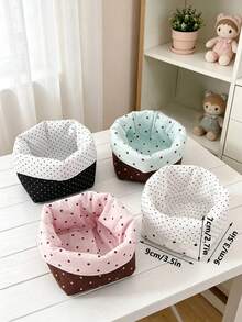 1pc Plaid Pattern Desktop Storage Basket, Makeup Brush Organizer, Skincare Storage Container Home Decor Solution, Woven Fabric Desktop Accessory Organizer, Suitable For Bedroom, Living Room, Office Organization - Multicolor - View 6