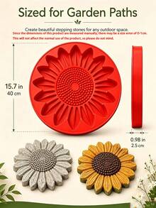 Reusable Sunflower Stepping Stone Mold, DIY Concrete Paver Mold, Butterfly Bee Pumpkin Snowflake Shaped Concrete Mold, Suitable For Concrete DIY Stepping Stones, Perfect For DIY Walkways, Garden Paths, Lawns And Yard Decoration - Multicolor - View 8