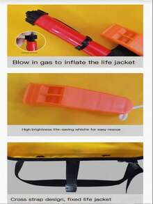 Portable Adult Life Jacket, Professional High Buoyancy Vest, Suitable For Swimming, Fishing, Vehicles, Foldable, Inflatable, Beach Essentials, Beach Accessories, Pool Float - Yellow - View 5