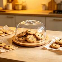 Round Pastry Plate, Suitable For Holding Cakes, Cookies And Bread. It Is Dust‑Proof And Insect‑Repellent With A Transparent And Attractive Design. Ideal For Parties And Afternoon Tea, It Offers A Simple And Elegant Display. - Multiple Specifications - View 4
