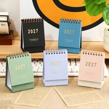 1pc 2027 Desktop Calendar, Monthly Mini Desktop Calendar, Morandi Style Calendar Desktop Memo Notepad Ornament, Suitable For Home Office, Schedule Tracking, Work Planning - Multiple Styles - View 9