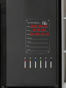Cute Panda Magnetic Fridge Memo Board, Acrylic Transparent Reusable Dry Erase Weekly Meal Planner, Kitchen Refrigerator Memo Notepad With Marker Pen - Weekly Plan - View 4