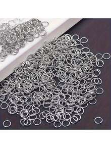 100pcs Gold & Silver Open Jump Rings - High Quality Metal Open Ring Connectors, Suitable For DIY Jewelry Making Accessories - Multiple Sizes (4-10mm), Can Be Used For Custom Designs - Multicolor - View 2
