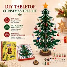 DOWMOO 1pc New Thegrinch Blind Box DIY Wooden Christmas Tree Ornament, Educational Handmade Decoration - Multicolor - View 6