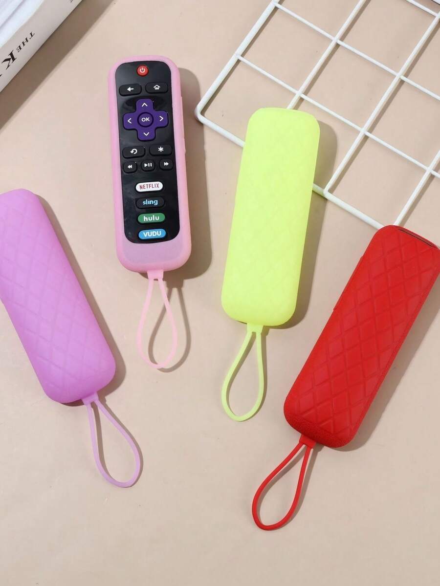 1pc Silicone Universal Remote Control Protective Case With Lanyard, Compatible With Roku280 Remote Control Replacement Shell, Large Appliance Accessory - View 1