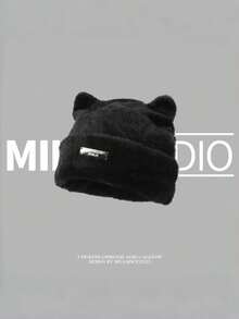 Cute Cat Ear Plush Beanie Hat For Women, Fuzzy Warm Windproof Cold-Proof Thickened Hat For Autumn And Winter - Multicolor - View 8