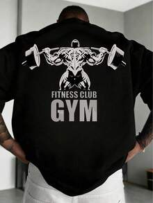 ZYNTH BALENO Men's Fashion GYM Print Crew Neck Short Sleeve T-Shirt, Suitable For Gym, Outdoor Sports, Black Summer Style - Black - View 2