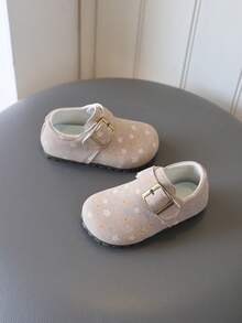 1 Pair Girls' Cloth Shoes, Children's Non-Slip Flat Shoes, 2026 New Autumn/Spring Girls' Shoes, All-Season Wear - Grey - View 3