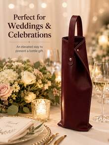 Red Wine Gift Bag PU Handheld Wine Bottle Protection Bag For Portable Gifts And Fashion Wine Packaging - Multicolor - View 6