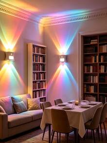 16 Color Smart Sensor RGB Wall Light Night Light, Magnetic Installation, Remote Control, USB Rechargeable, Suitable For Bedroom, Living Room, Game Room, Holiday Party Light, 4-Head RGB Wall Sconce, Great Choice For Gift And Room Decoration - RGB - View 8