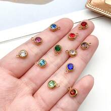 12pcs Stainless Steel Diamond Twelve Birthday Pendant Jewelry Making DIY Earring Pendant Various Design Charms For Jewelry Making Bracelets Necklace - Multicolor - View 5