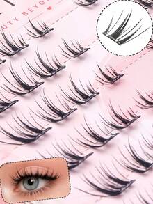 20-Row Large Capacity False Eyelash Book, Fine Hair-Like Mixed Length False Eyelashes, Ultra-Lightweight False Eyelashes, Natural Fluffy Curling Effect, Almost No-Feel Comfortable Wear, Daily Eye Makeup - C - View 2