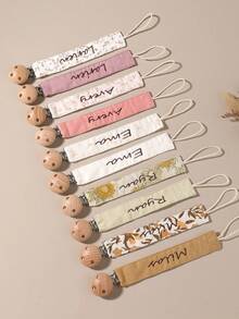 2pcs Personalized Pacifier Clips, Cute Polka Dot Print Custom Design, Universal Pacifier Clips, Personalized Gift - Multicolor - View 11