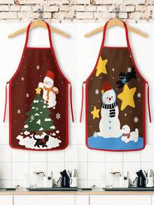 1/2/4pcs Christmas Apron, Suitable For Kitchen Cooking, Home Life, And Also A Great Gift Choice For Friends. - Multicolor - View 17