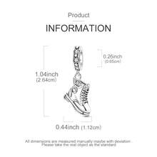 1pc Silver Plated Vintage Boot Pendant - Silver - View 3