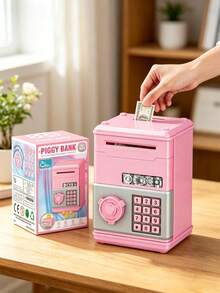 Extra Large Mechanical Piggy Bank, Classic Design, Realistic Details, Rotate Dial To Open, Smooth Edges Without Burrs, Large Capacity, Suitable As Birthday Gift, Holiday Gift, Halloween, Christmas Gift - Multicolor - View 4