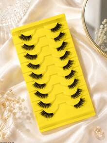 10 Pairs Half Lashes Rich, Fluffy, Soft, Naturally Curled, Slender, Simulated Light European And American Style Eyelashes, Enlarged Eyes, Reusable For Daily Commuting Makeup, A Must-Have For Lazy People, Portable And Suitable For Various Occasions - View 9