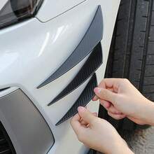 6pcs Universal Front Bumper Lip Decor Diffuser Splitter Fin Body Spoiler Duckbill Front Lip Trim Car Modification Decoration - 6PCS Carbon Fiber - View 3