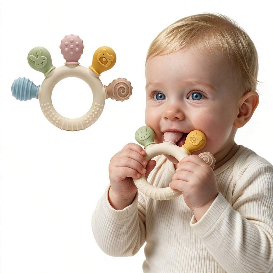 Mainan Gigit Bayi, Mainan Gigit Kartun, Mainan Gigit Bayi Silikon, Mainan Gigit Bayi Silikon, Hadiah Mandi Bayi Baru Lahir, Hadiah Natal Halloween - MultiWarna - View 1