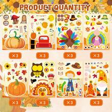 24pcs Autumn Harvest Farm DIY Stickers - Create Cozy Autumn Scenes With Barns, Animals And Pumpkins, Interactive Puzzle Toys Promote Brain Development, Suitable For Children's Party Favors, Gift Wrapping, Classroom Activities, Thanksgiving And Christmas Gifts. - Mixed Color - View 4