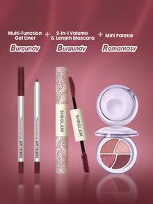SHEGLAM [3Pcs] Brown Eye Makeup Essentials Bundle Kit - Waterproof Burgundy+Burgundy+Romantasy - View 2