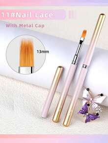 Gradient Metallic Nail Art Brush Dual Head Liner Painting Drawing Pen Colorful Sandblasted Handle UV Gel Polish Manicure Design Tool - Multicolor - View 19