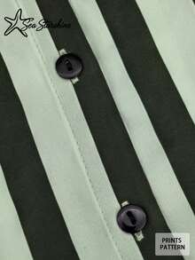 Sea Starshine: New Casual Minimalist Elegant Women's Blouse, Contrast Stripe Design, Suitable For Afternoon Tea And Beach Vacation - Multicolor - View 10