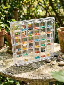1pc Acrylic Jewelry Storage Box, 36 Small Compartment Dividers, Desktop Jewelry Storage And Display Rack,Earring And Jewelry Organizer. Women's Jewelry Storage,Travel Essentials,Dormitory Supplies, For Bathrooms, Dressing Rooms, And Vanity Tables. - Multicolor - View 3