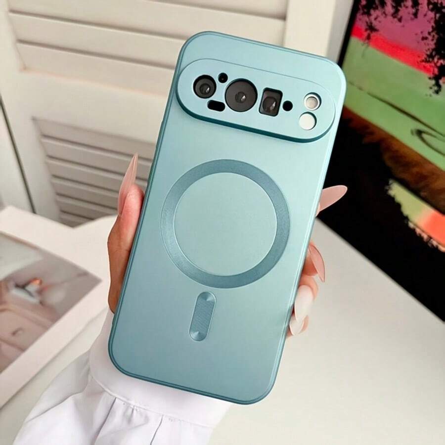 بطانية هاتف مغناطيسي مطلي بالكهرباء شامل اللون الصلب عالي الجودة مناسب ل- 11 Pro XL 7A 8 9 10 Pro XL مع وظيفة الشحن اللاسلكي. ل- Galaxy Z FLIP3 4 5 6 7 ،مصنوع من مادة TPU الناعمة، أنيق وجميل