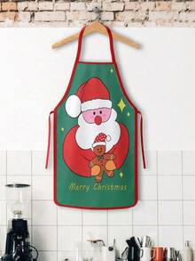 1/2/4pcs Christmas Apron, Santa Claus, Snowman, Christmas Tree, Bear Pattern, Suitable For Kitchen Cooking, Festivals And Parties, A Great Gift For Friends As Well - Multicolor - View 8
