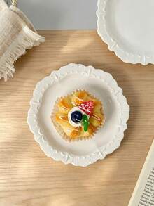 1pc/2pcs/4pcs French Palace Style Embossed Ceramic Plates, 6.5 Inch Elegant Dessert/Cake Plates, Afternoon Tea Snack Plates, Appetizer/Pickle Plates, Fruit/Candy Plates, Suitable For Home & Commercial Use, Microwave/Dishwasher/Oven - Multicolor - View 6