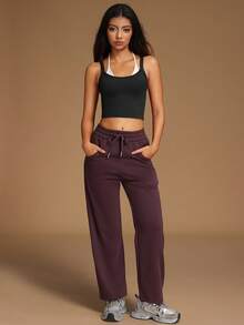VVX Women Color Block Halter Neck Yoga Crop Tops Sexy Backless Workout Sports Top Y2K Casual Contrast Color Soft For Gym Daily Wear All Seasons - Black - View 5