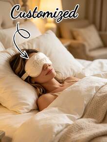 3pcs Customized Name Sleep Eye Mask Set With Storage Bag, Personalized Letter Sleep Mask, Best Bridesmaid Gift, Bridal Shower Gift, Personalized Wedding Favor, Shiny Faux Leather Eye Mask Gift Set - Multicolor - View 6