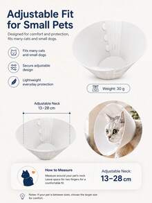 1 Piece Of 3D Printed Adjustable Protective Pet Rehabilitation Collar, Suitable For Cats And Small Dogs, Lightweight Anti-Licking Collar, Comfortable Recovery Protection, Suitable For Grooming, Wound Care, And Daily Pet Protection - Multicolor - View 2