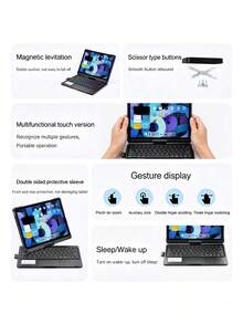 Keyboard Protective Case Compatible With Ipad Air 11/13 Inch (M3/2025/A16/11th/10th Gen) And Pro 11/12.9/13 Inch (M4/M2/6th/5th/4th Gen) And 10.9 Inch (3rd/2nd Gen) - Smart Wireless Multi-Touch Backlit Magnetic Detachable Keyboard - View 3