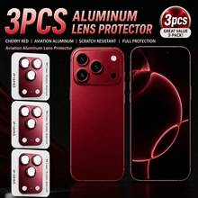 3片裝 360°相機鏡頭保護膜，適用於 iPhone 18 Pro / 18 Pro Max，全覆蓋 9H 鋼化玻璃相機蓋，高清透明，AR 防反光，防刮防指紋，超薄設計，相容手機殼 - 深櫻桃紅 - 查看 7