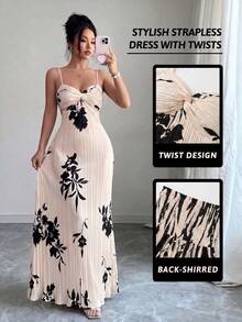 Women Long Dresses - Black and White - View 1