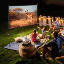 120 Inch Outdoor Projector Screen With Stand, 16:9 4K HD Portable Movie Screen, Lightweight Indoor Outdoor Projector Screen, Wrinkle-Free Screen With Carry Bag For Backyard, Camping, Home Theater - View 2