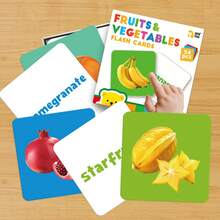 beartale 54pcs Toddler Flash Cards, Cute Animal & Fruit Learning Cards, Educational Preschool Toy, Montessori Toy, Double-Sided Rounded Corners, Sensory Toy, Early Learning Gift, Birthday Gift - Multicolor - View 14