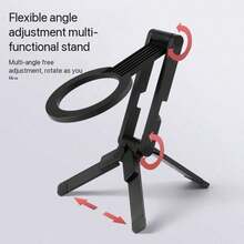 Mag‑ Magnetic Phone Tripod Stand, Portable Pocket Foldable Cell Phone Holder, Multi‑Angle Adjustable Desktop & Handheld Phone Mount For Selfie Vlog Shooting - Multicolor - View 8