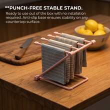 3PCS/SET Foldable Vertical Dishcloth Holder, Punch‑Free Countertop Dishcloth Drying Rack For Kitchen Storage - 3pcs/set(Blue+Gray+Pink) - View 1