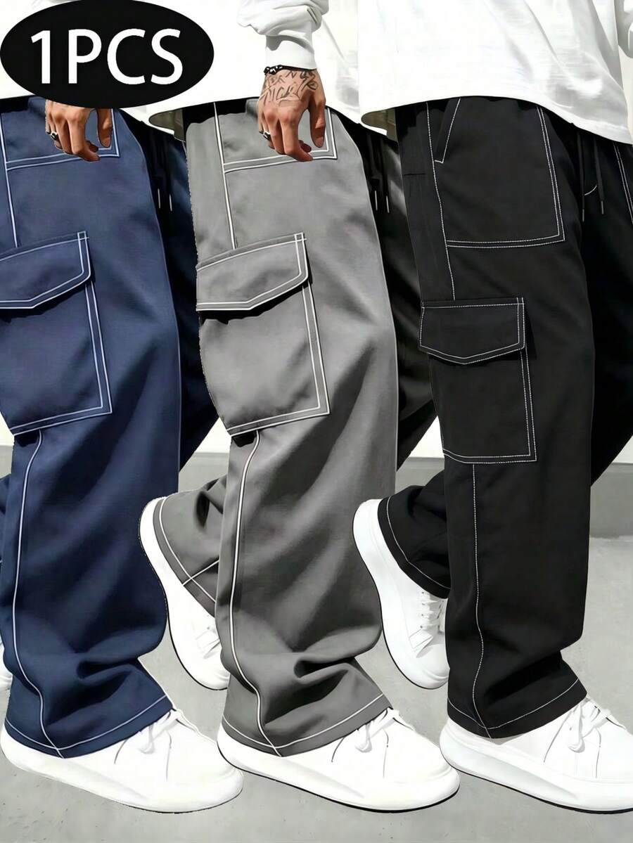 Men's All-Season Striped Multi-Pocket Sports Casual Outdoor Cargo Pants