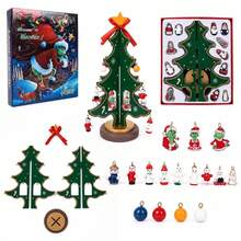 DOWMOO 1pc New Thegrinch Blind Box DIY Wooden Christmas Tree Ornament, Educational Handmade Decoration - Multicolor - View 5