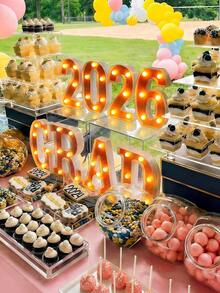 22CM/8.66IN Large LED Glowing Letters/Numbers, Pink Flashing LED Letter Lights, Includes 26 Letters, 0-9 Numbers, Pink Glowing Letters, Battery Powered, Flashing Letter Lights, Suitable For Party, Desktop, Wall Decoration - Baby Room Decoration - Autumn Home Decor - Halloween Decoration - Pink - View 5